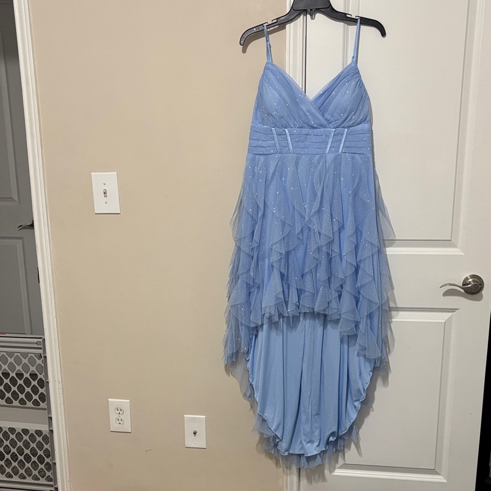Elegant Light Blue Layered Dress